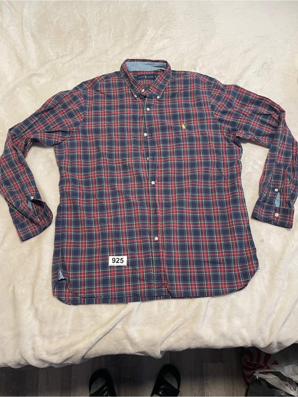 Polo by Ralph Lauren Men's Red & Blue Plaid Button-Down Shirt